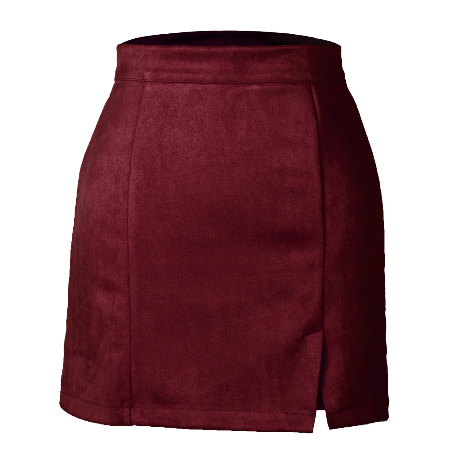 Women's suede fabric high-waisted short skirt half-length dress