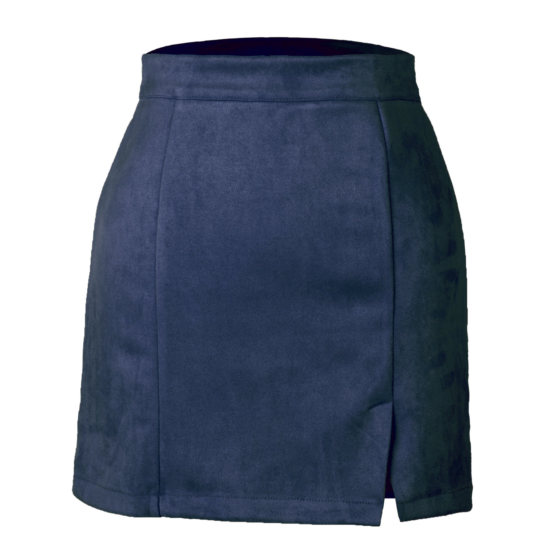 Women's suede fabric high-waisted short skirt half-length dress