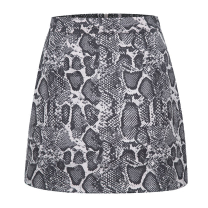 Women's suede fabric high-waisted short skirt half-length dress