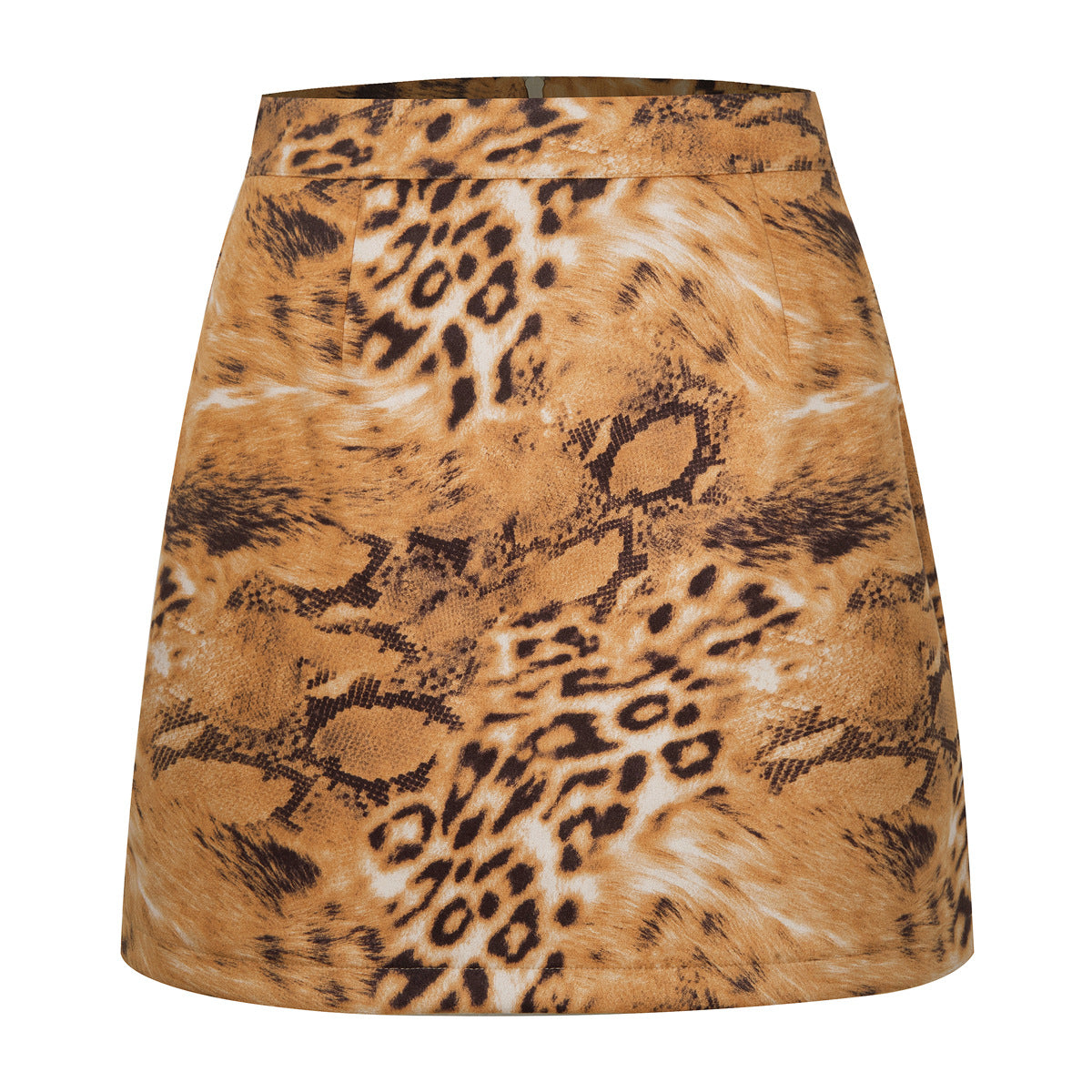 Women's suede fabric high-waisted short skirt half-length dress