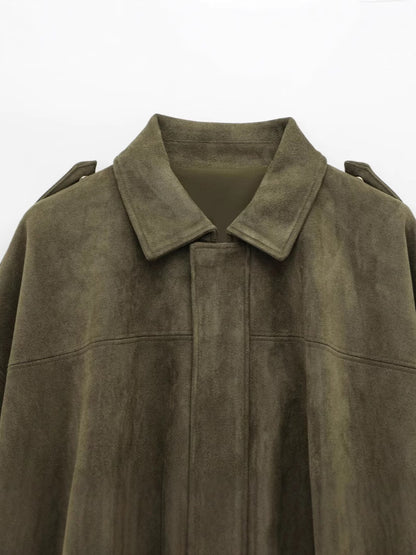 Women's suede jacket coat
