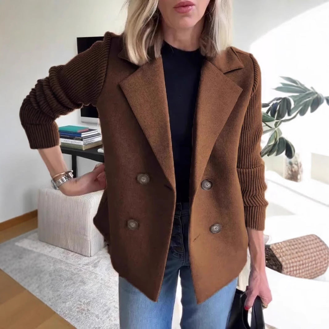 Women's Suit Collar Wool Blend Spring Coat