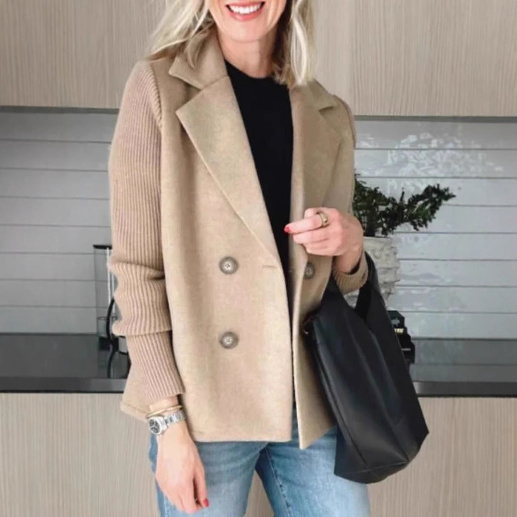 Women's Suit Collar Wool Blend Spring Coat