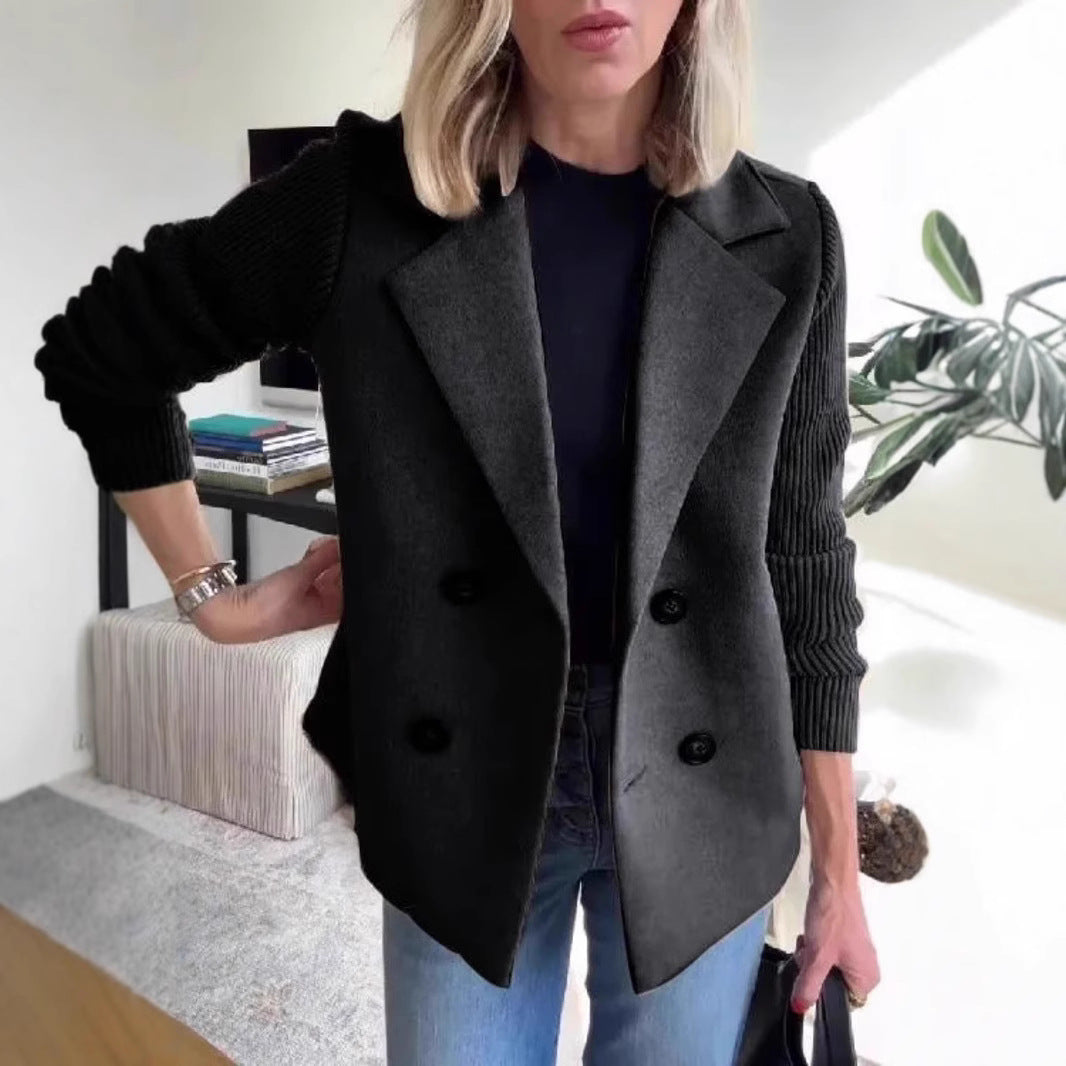 Women's Suit Collar Wool Blend Spring Coat