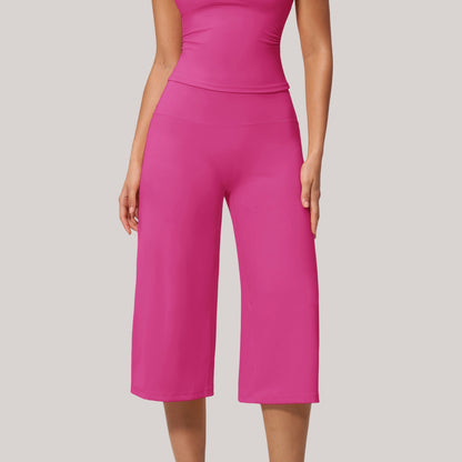 Women's Summer Brushed Fleece Cropped Yoga Pants