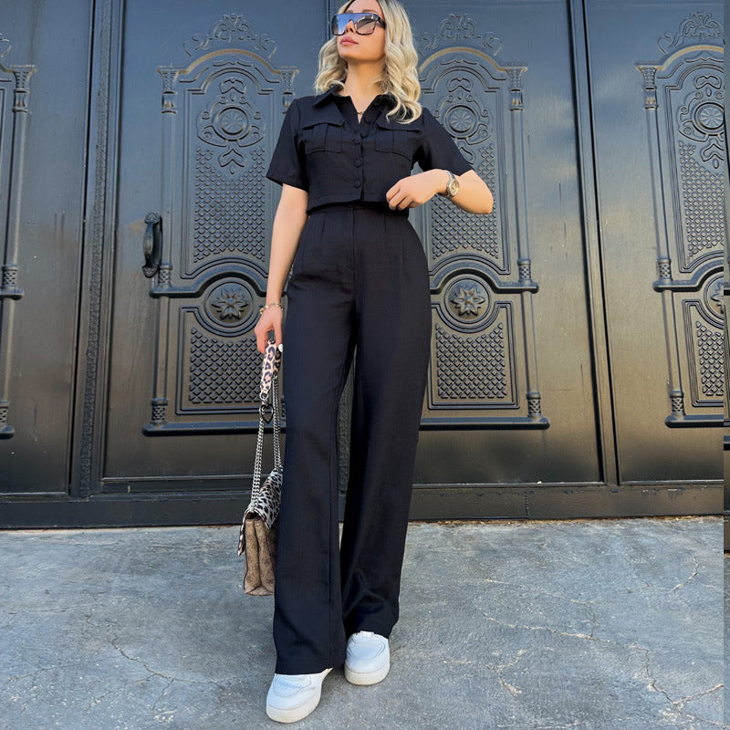 Women's Summer Casual Polyester Two-Piece Set