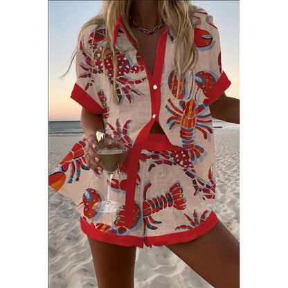 Women's Summer Digital Print Two-Piece Outfit