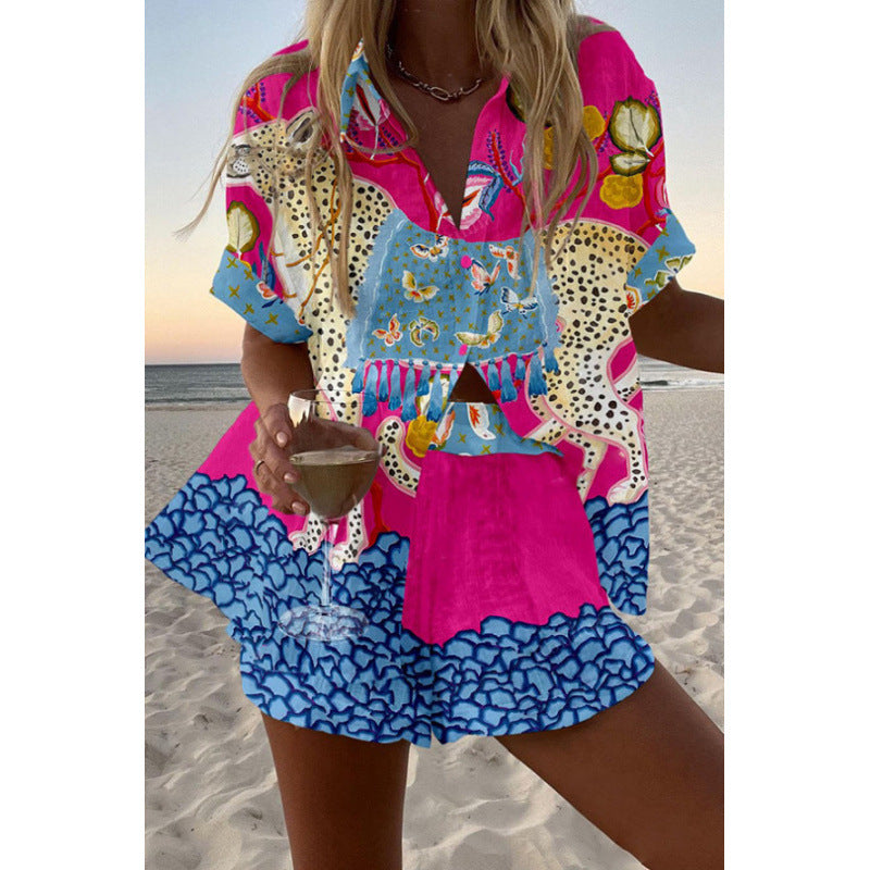 Women's Summer Digital Print Two-Piece Outfit