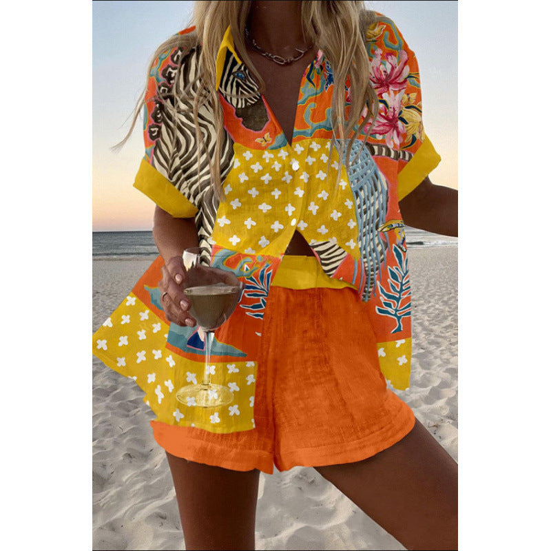 Women's Summer Digital Print Two-Piece Outfit