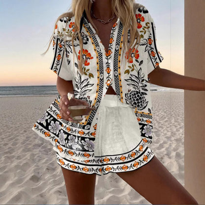 Women's Summer Digital Print Two-Piece Outfit