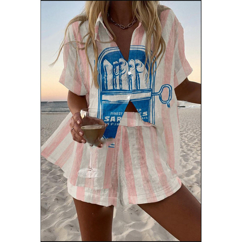 Women's Summer Digital Print Two-Piece Outfit