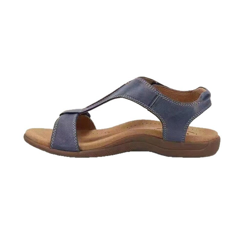 Women's Summer Flat Arch Support Sandals with Velcro