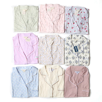 Women's Summer Short Sleeve Pajama Set Shorts Loungewear