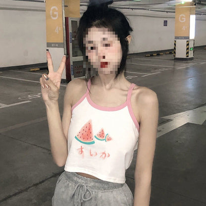 Women's Summer Watermelon Print Sleeveless Vest