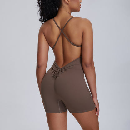 Women's Suspender Back Yoga Jumpsuit