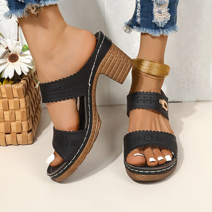 Women's Thick-Soled Fish Mouth High Heel Sandals