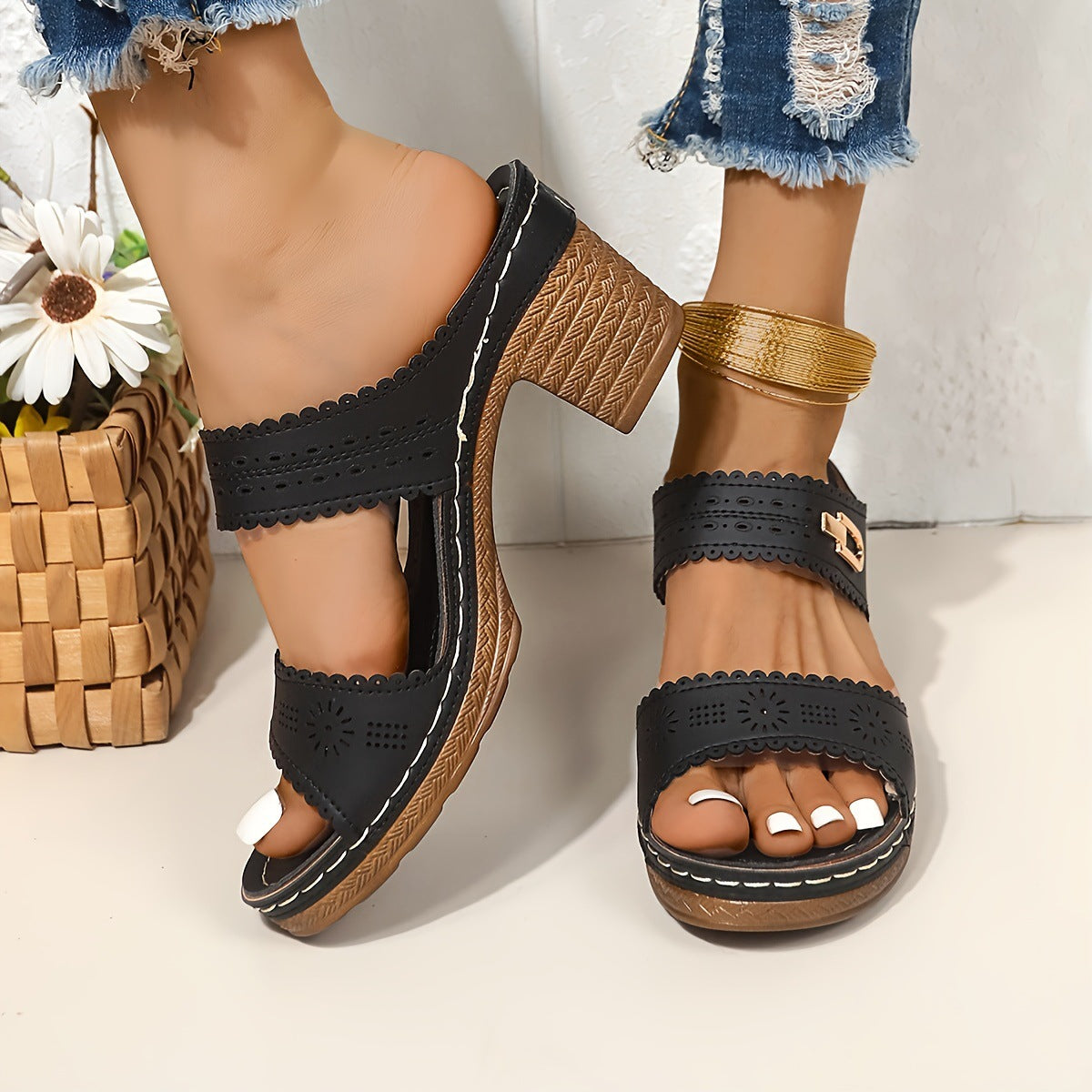 Women's Thick-Soled Fish Mouth High Heel Sandals