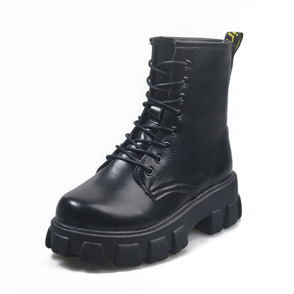 Women's Thick-Soled Lace-Up Ankle Boots