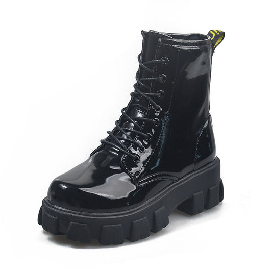 Women's Thick-Soled Lace-Up Ankle Boots