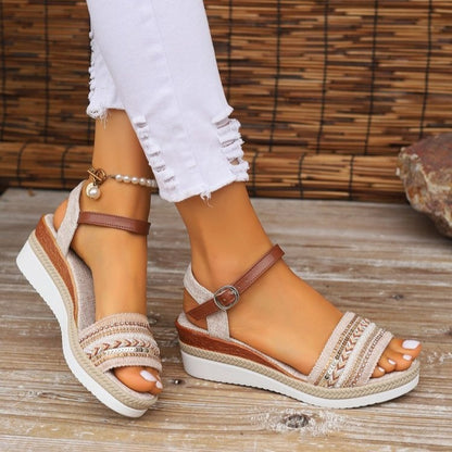 Women's Thick-Soled Wedge Heel One-Strap Sandals