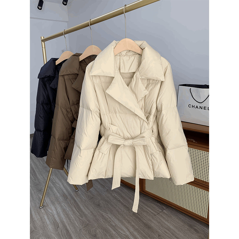 Women's Thickened Cotton Jacket French Lazy Style Ultra-Light Warm