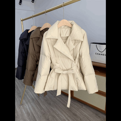 Women's Thickened Cotton Jacket French Lazy Style Ultra-Light Warm