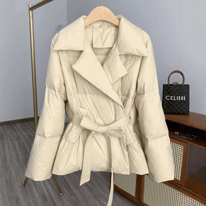 Women's Thickened Cotton Jacket French Lazy Style Ultra-Light Warm