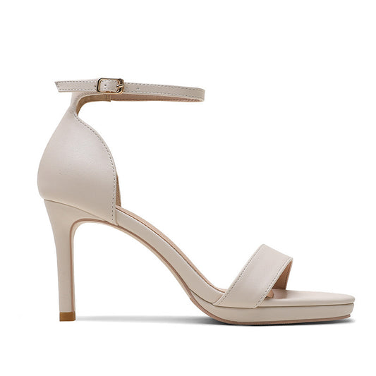 Women's Thin Heel Strap Sandals with Buckle