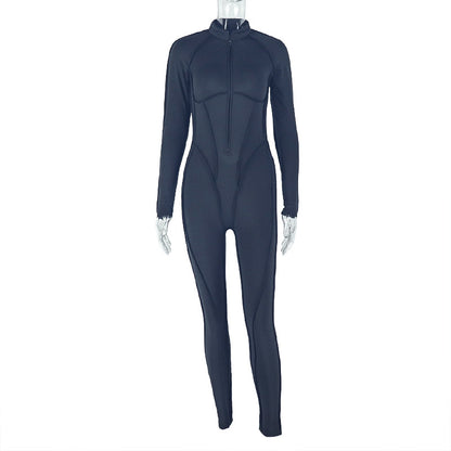 Women's Tight Jumpsuit Backless V-neck Casual Sports Wear