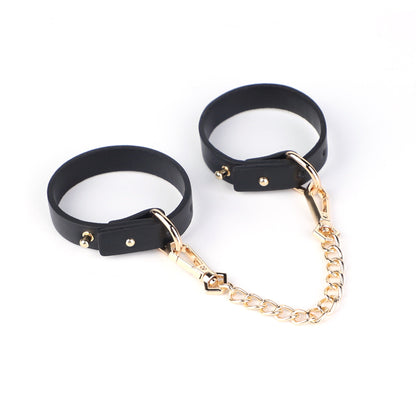 Women's training restraints - black fine handcuffs