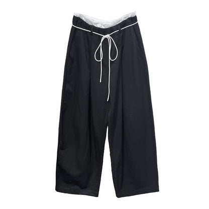 Women's two-piece design lace casual pants