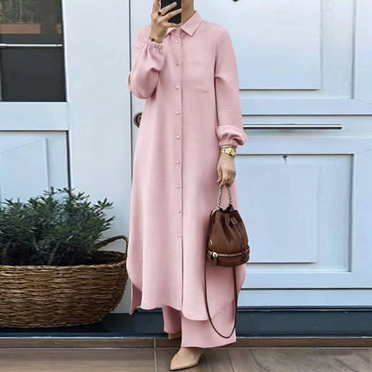 Women's Two-Piece Shirt and Trousers Set