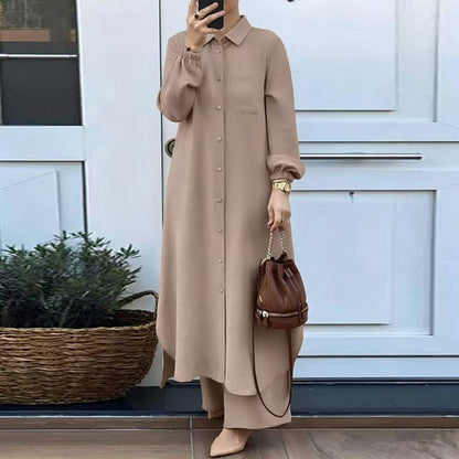 Women's Two-Piece Shirt and Trousers Set