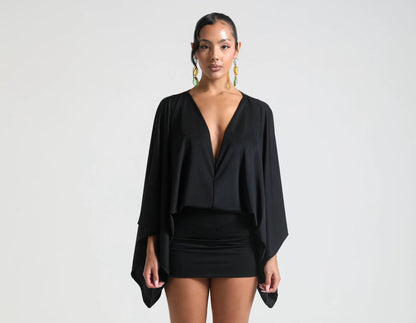 Women's V-Neck A-Line Mini Dress
