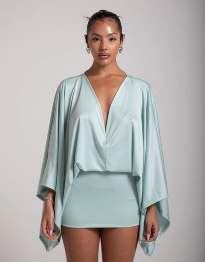 Women's V-Neck A-Line Mini Dress