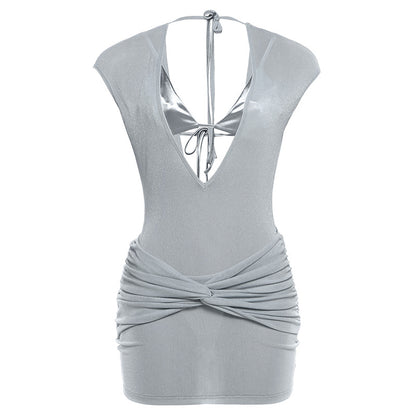 Women's V-neck Backless Three-piece Set