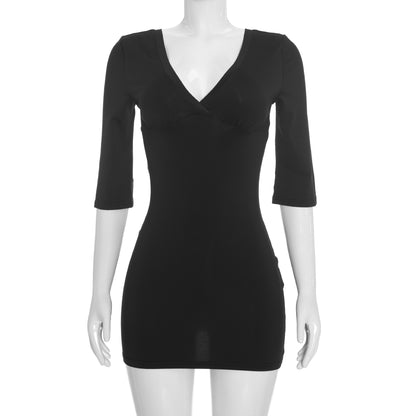 Women's V-Neck Bodycon Dress