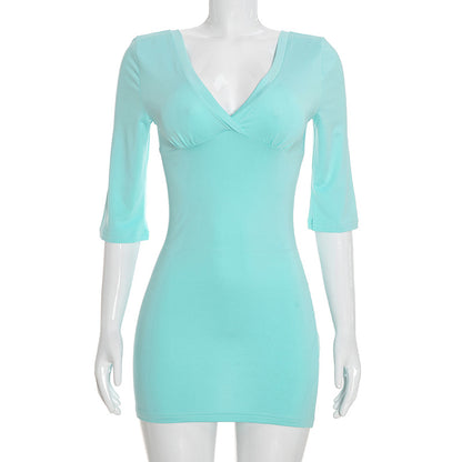 Women's V-Neck Bodycon Dress