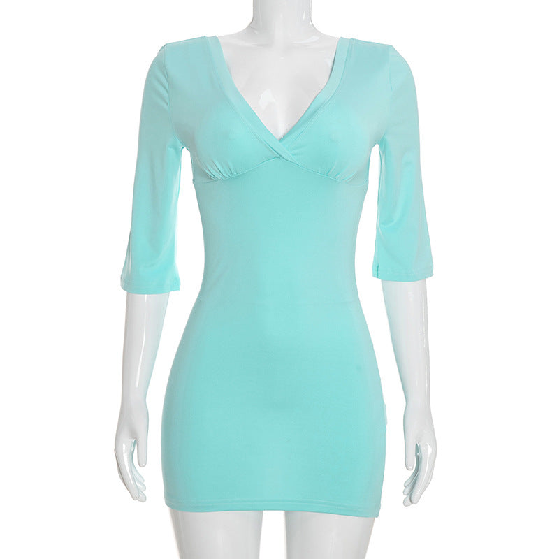 Women's V-Neck Bodycon Dress