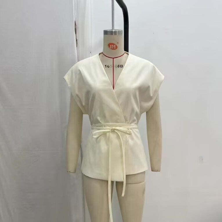 Women's V-Neck Kimono Sleeve Shirt and Pants Set