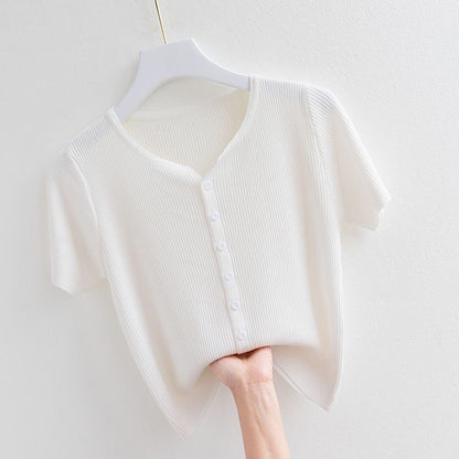 Women's V-Neck Knitted Sweater