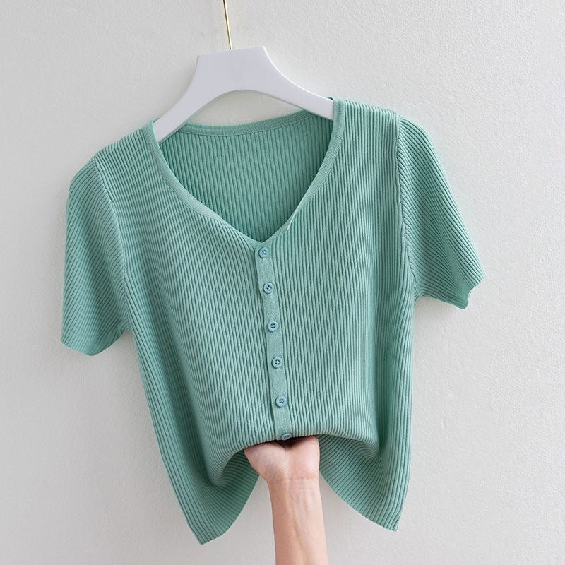 Women's V-Neck Knitted Sweater