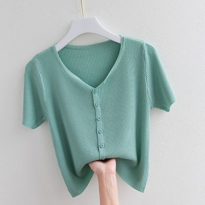 Women's V-Neck Knitted Sweater