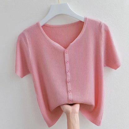 Women's V-Neck Knitted Sweater