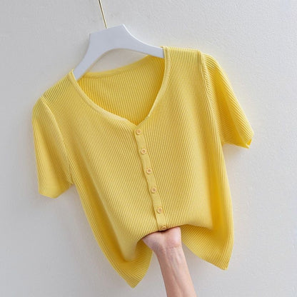 Women's V-Neck Knitted Sweater
