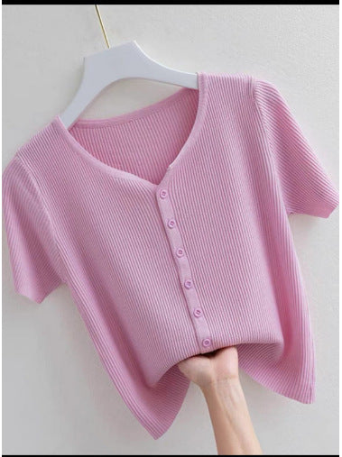 Women's V-Neck Knitted Sweater