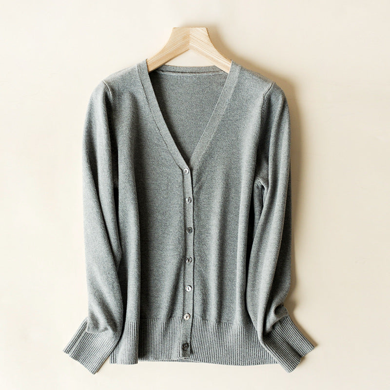 Women's V-neck Long Sleeve Cardigan