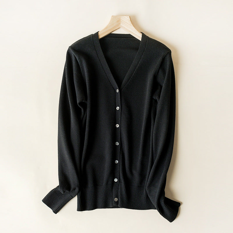 Women's V-neck Long Sleeve Cardigan