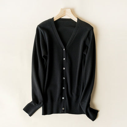 Women's V-neck Long Sleeve Cardigan