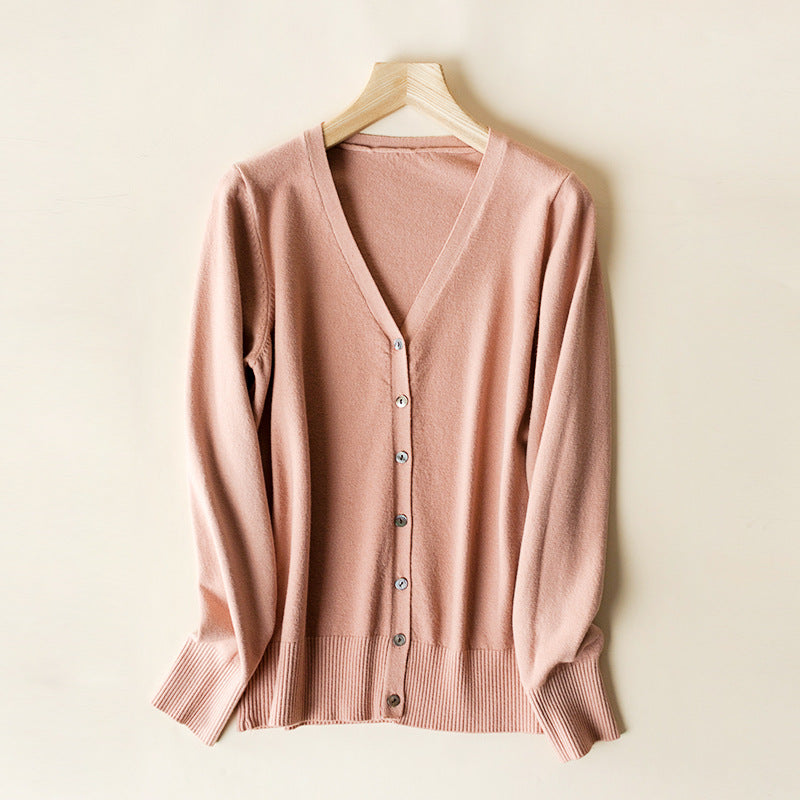 Women's V-neck Long Sleeve Cardigan